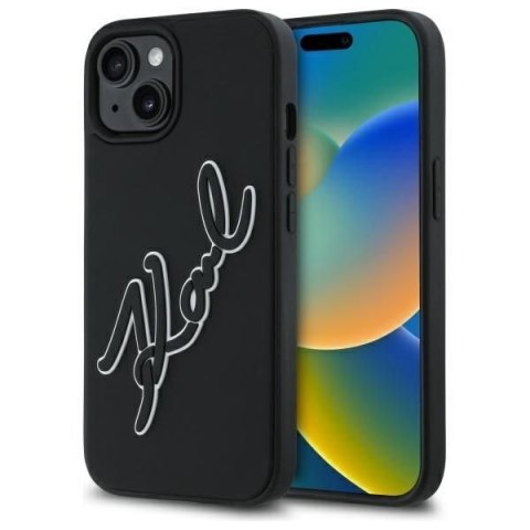 KARL LAGERFELD futerał do IPHONE 15 KLHCP15S3DRKSDLK (3D Rubber Signature) black