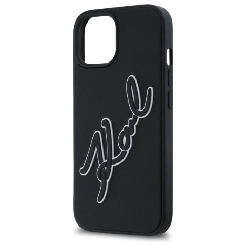 KARL LAGERFELD futerał do IPHONE 15 KLHCP15S3DRKSDLK (3D Rubber Signature) black