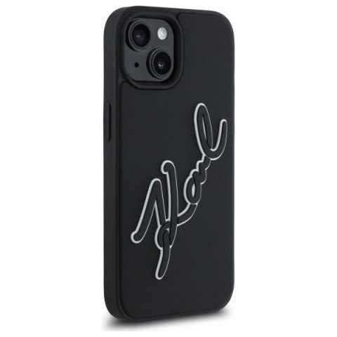 KARL LAGERFELD futerał do IPHONE 15 KLHCP15S3DRKSDLK (3D Rubber Signature) black