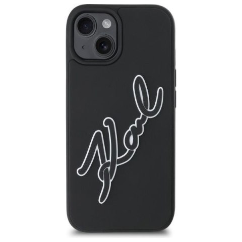 KARL LAGERFELD futerał do IPHONE 15 KLHCP15S3DRKSDLK (3D Rubber Signature) black