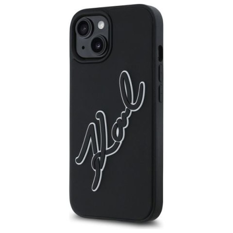 KARL LAGERFELD futerał do IPHONE 15 KLHCP15S3DRKSDLK (3D Rubber Signature) black