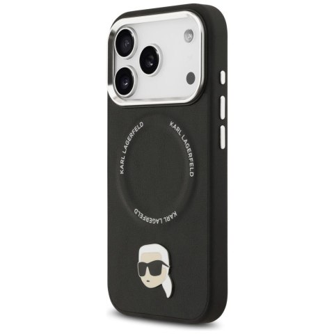 KARL LAGERFELD futerał do IPHONE 17 Pro kompatybilny z MagSafe KLHMP17LPSMLRKLK (PU Karl Pin) czarny