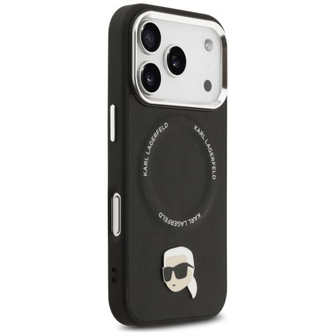 KARL LAGERFELD futerał do IPHONE 17 Pro kompatybilny z MagSafe KLHMP17LPSMLRKLK (PU Karl Pin) czarny