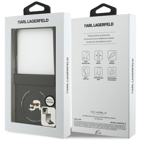 KARL LAGERFELD futerał do SAMSUNG Z FLIP7 kompatybilny z MagSafe KLHMZF7PSMLRKCK (PU K&C PINS) czarny
