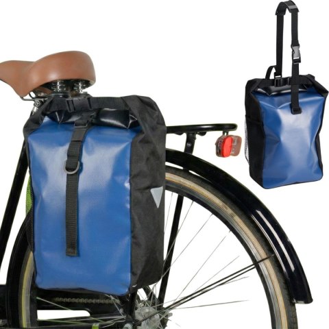 SAKWA TORBA ROWEROWA WODOSZCZELNA TYLNIA NA BAGAŻNIK NIEBIESKA 13,5L XQMAX