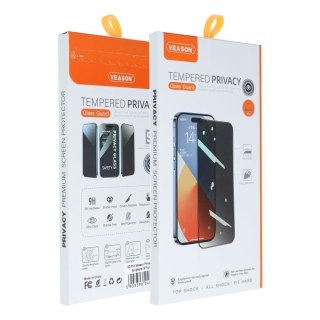 Szkło Hartowane 6D Pro Veason Privacy Glass - do Iphone 14 Pro czarny