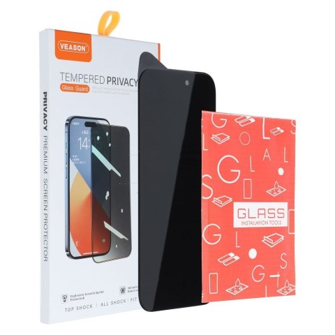 Szkło Hartowane 6D Pro Veason Privacy Glass - do Iphone 16 Pro Max czarny