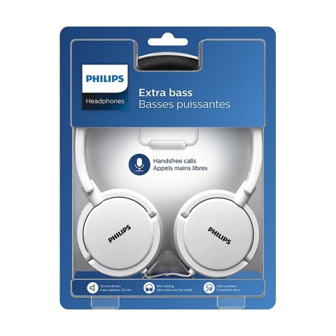 Słuchawki przewodowe nagłowne jack 3,5mm PHILIPS SHL5030WT białe