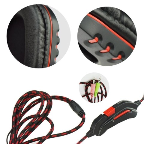 Słuchawki przewodowe nauszne Jack 3,5 mm Art gamingowe z mikrofonem Nemezis czarne