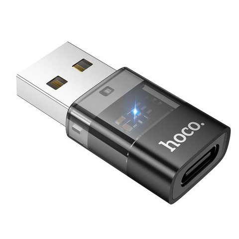 Adapter USB A do USB C Hoco UA36C transparentny czarny