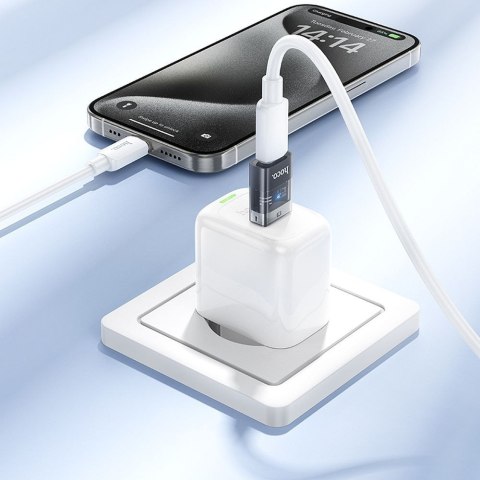 Adapter USB A do USB C Hoco UA36C transparentny czarny