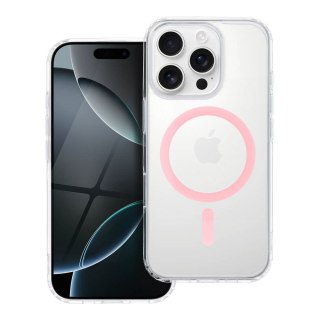 Etui na iPhone 11 PRO MAX Drop Glue Colorful Ring Mag Cover zgodny z MagSafe różowe