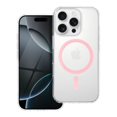Etui na iPhone 11 PRO MAX Drop Glue Colorful Ring Mag Cover zgodny z MagSafe różowe