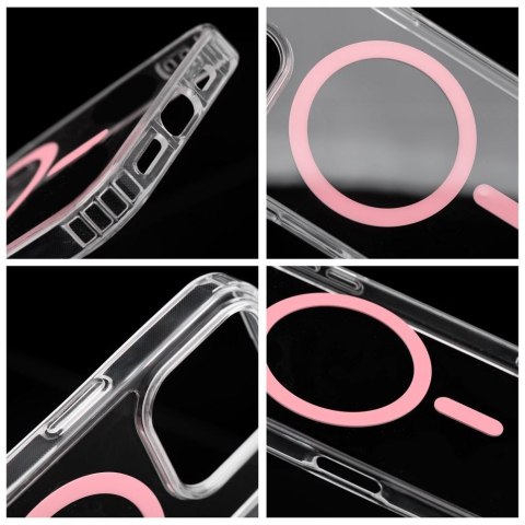 Etui na iPhone 11 PRO MAX Drop Glue Colorful Ring Mag Cover zgodny z MagSafe różowe