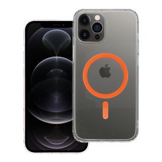 Etui na iPhone 12 PRO MAX Drop Glue Colorful Ring Mag Cover zgodny z MagSafe pomarańczowe