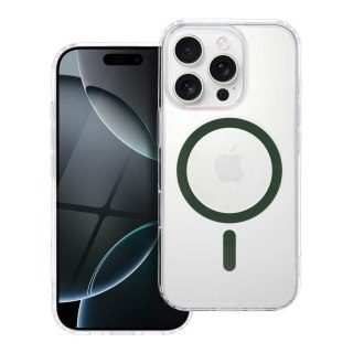 Etui na iPhone 16 PLUS Drop Glue Colorful Ring Mag Cover zgodny z MagSafe ciemnozielony