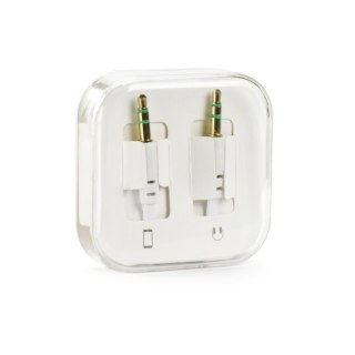 Kabel AUX Jack 3,5 mm (męski) do Jack 3,5 mm (męski) BOX 1 m biały