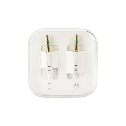 Kabel AUX Jack 3,5 mm (męski) do Jack 3,5 mm (męski) BOX 1 m biały