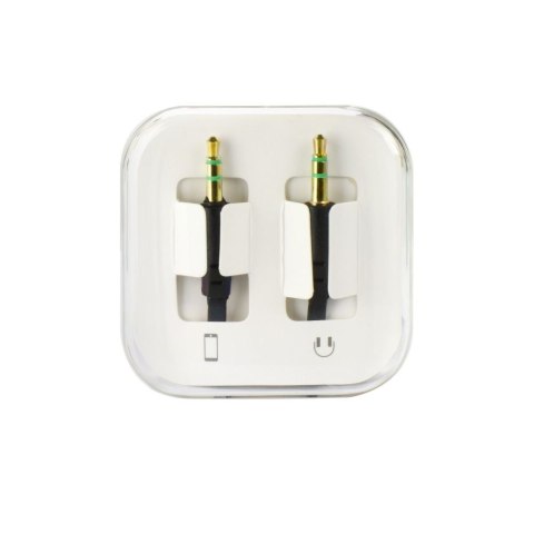 Kabel AUX Jack 3,5 mm (męski) do Jack 3,5 mm (męski) BOX 1m czarny