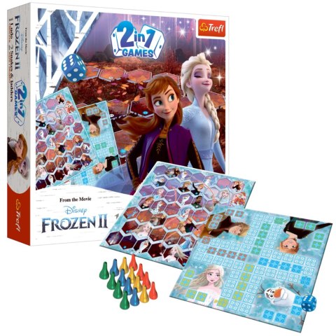 Gra dla dzieci 2w1 Chińczyk Węże i drabiny Kraina Lodu II Trefl 02068