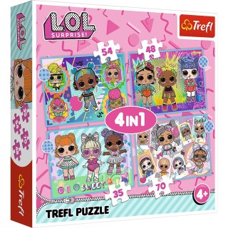 Puzzle - 4w1 (35, 48, 54, 70) - Poznaj laleczki - LOL Surprise! - Trefl 34613