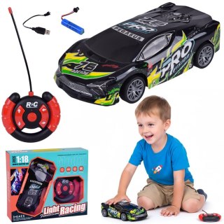 Sportowe auto sterowane na pilota podświetlane nadwozie 1:18 RC0754 ZI