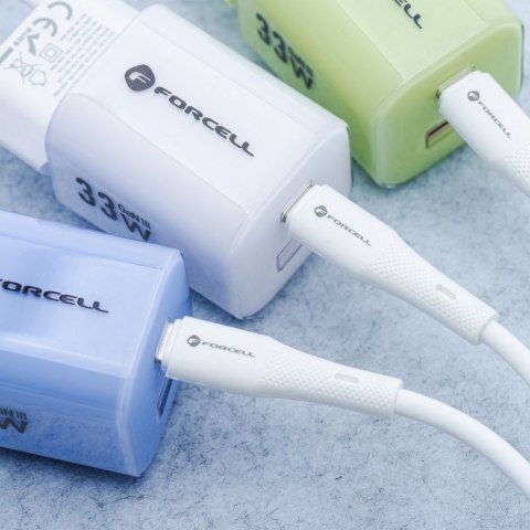 Kabel USB A do USB C Forcell F-Energy QC4.0 3A 66W Silicone 1 m C342 biały