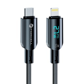 Kabel USB C do Lightning Forcell F-Energy PD 3A 27W Digital 1,2 m C276 czarny