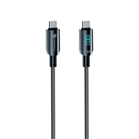 Kabel USB C do USB C Forcell F-Energy QC4.0 PD 5A 100W Digital 1,2 m C277 czarny