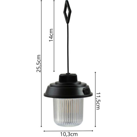LATARKA LAMPA CAMPING USB 3 RODZAJE ŚWIATŁA CZARNY REDCLIFFS