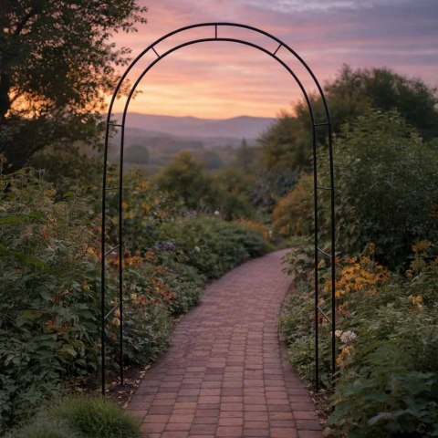 Pergola ogrodowa łuk uchwyt na róże kwiaty bluszcz pnącza metalowa 240 x 140 cm