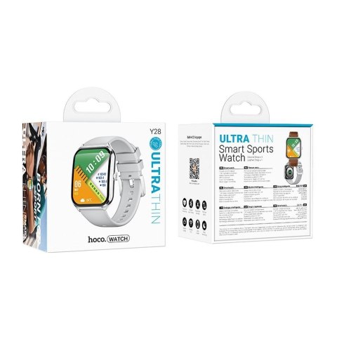 Smartwatch Hoco 1,96" AMOLED IP67 z funkcją rozmowy Y28 srebrny