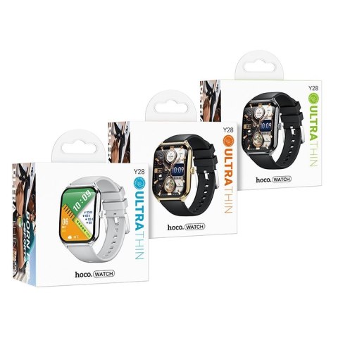 Smartwatch Hoco 1,96" AMOLED IP67 z funkcją rozmowy Y28 srebrny
