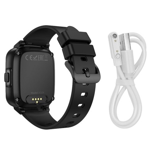 Smartwatch dla dzieci Hoco 1,69" 4G GPS z funkcją rozmowy Y104 czarny