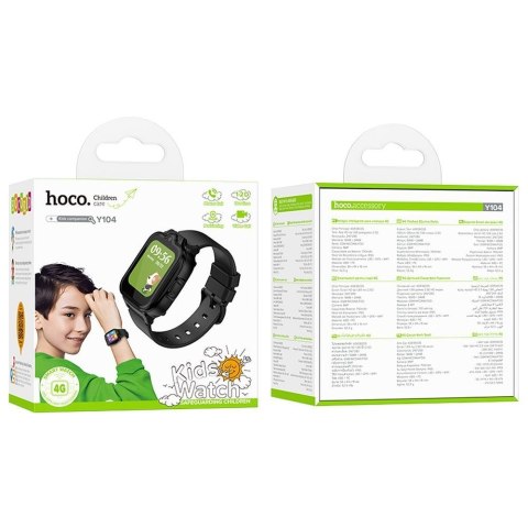 Smartwatch dla dzieci Hoco 1,69" 4G GPS z funkcją rozmowy Y104 czarny