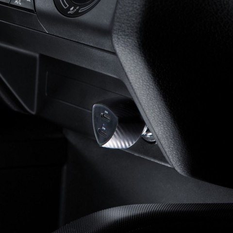 Ładowarka samochodowa Forcell F-Energy Carbon 2 x USB C QC3.0 PD 3A 40W CC50-2C czarna