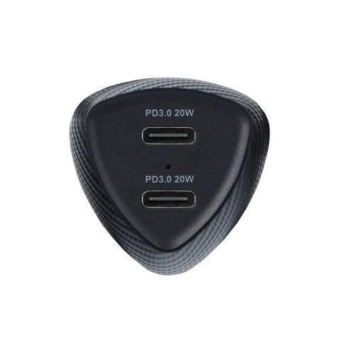 Ładowarka samochodowa Forcell F-Energy Carbon 2 x USB C QC3.0 PD 3A 40W CC50-2C czarna