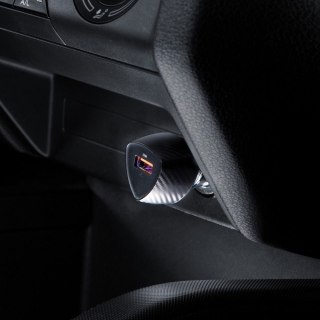 Ładowarka samochodowa Forcell F-Energy Carbon USB A QC3.0 3A 18W CC50-1A czarna