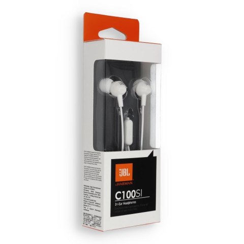 Słuchawki przewodowe douszne Jack 3,5 mm JBL C100Si białe