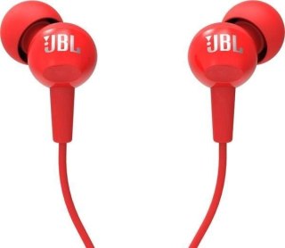 Słuchawki przewodowe douszne Jack 3,5 mm JBL C100Si czerwone