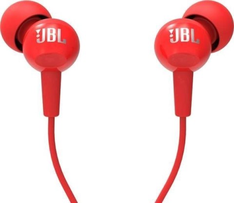 Słuchawki przewodowe douszne Jack 3,5 mm JBL C100Si czerwone