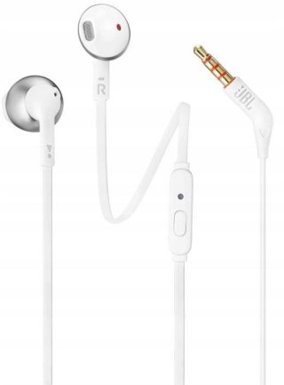Słuchawki przewodowe douszne Jack 3,5 mm JBL T205 białe