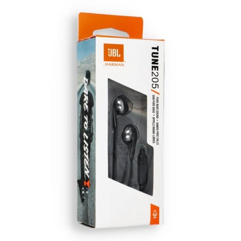 Słuchawki przewodowe douszne Jack 3,5 mm JBL T205 czarne