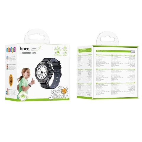 Smartwatch dla dzieci Hoco 1,28" 4G GPS z funkcją rozmowy Y107 czarny