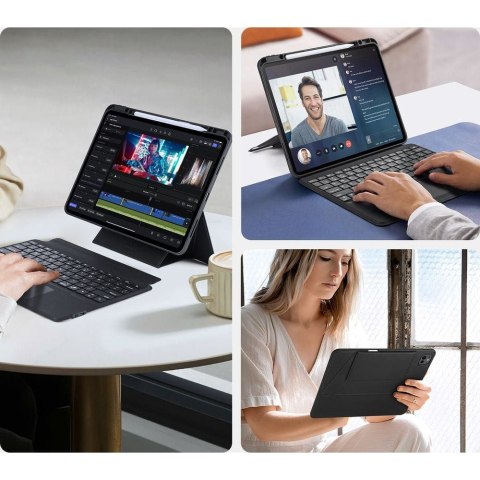 DUX DUCIS etui DK składane z klawiaturą bezprzewodową do iPad Pro 13 (2024) czarne