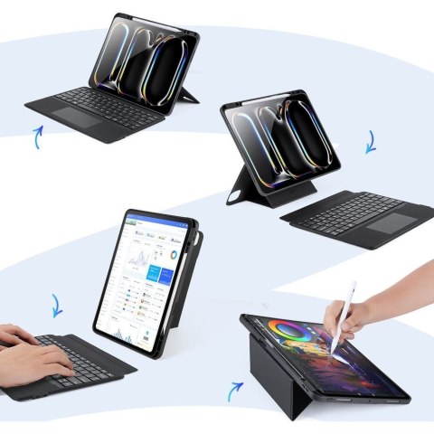 DUX DUCIS etui DK składane z klawiaturą bezprzewodową do iPad Pro 13 (2024) czarne