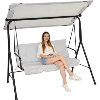 HUŚTAWKA OGRODOWO BALKONOWA 3-OSOBOWA SZARA