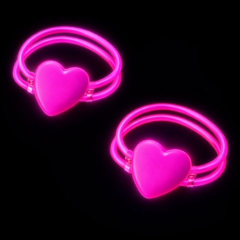 Podwójne Bransoletki Opaski z Sercem Fluorescencyjne Stick Neon Świecące
