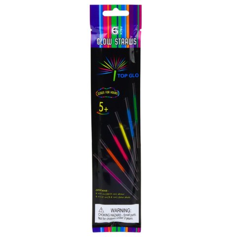 Słomki Patyczki Fluorescencyjne Świecące W Ciemności Neon Stick 6szt.