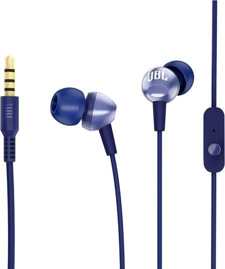 Słuchawki przewodowe douszne Jack 3,5 mm JBL C200Si niebieskie